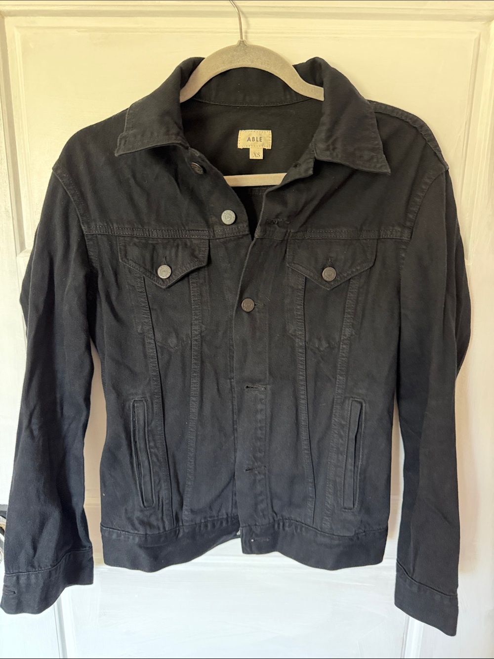Able Black Cotton Jean Jacket